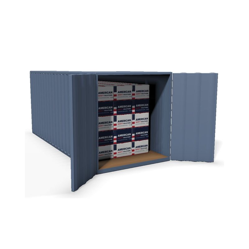 40-foot shipping container loaded with glove cases