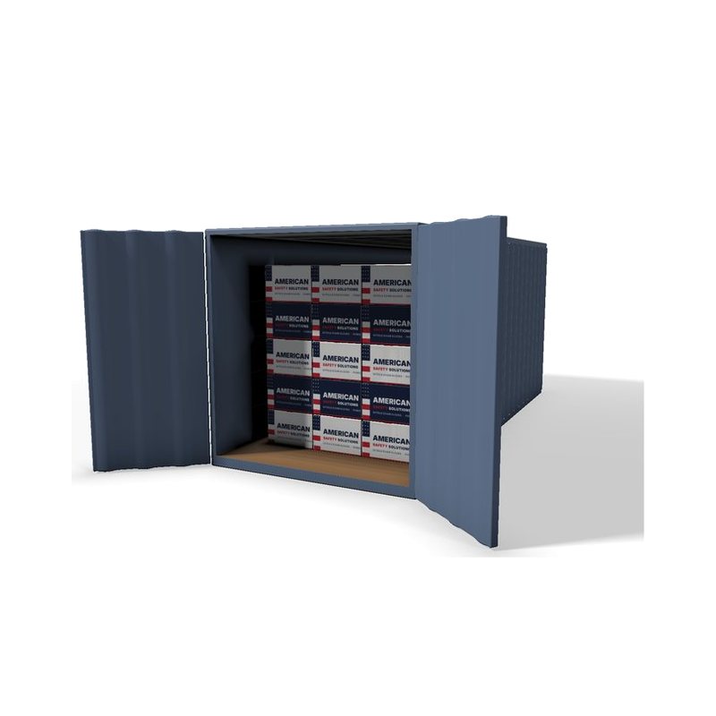 Shipping container loaded with mixed glove cases